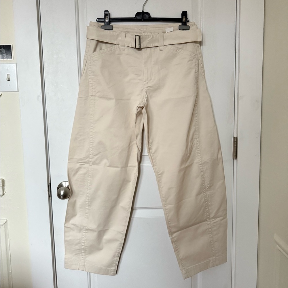 NWT Abercrombie Belted Barrel Pant Vanilla Size 29T